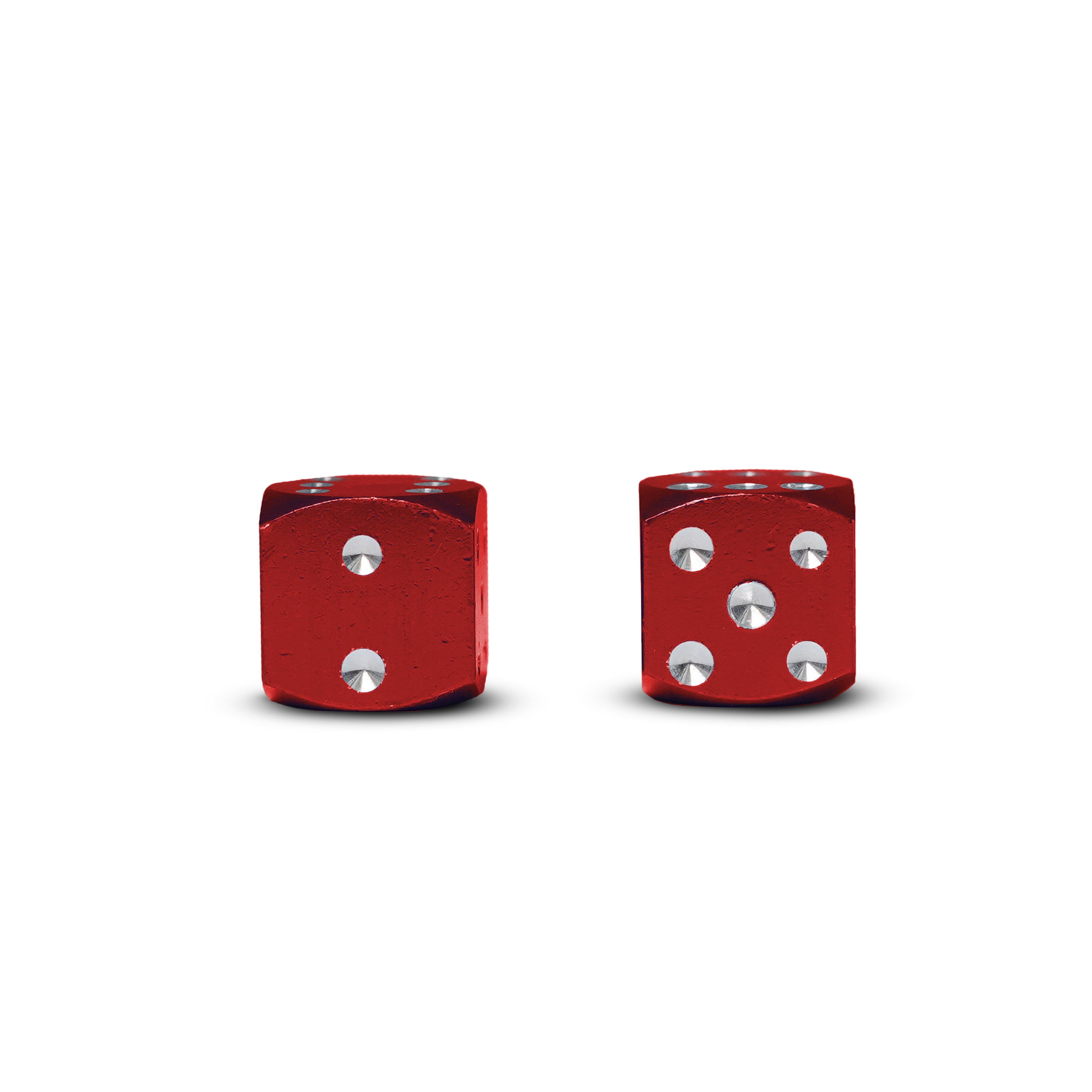LED-Mafia Chrome Dice Valve Caps – Hot Red – For Bike Car Motorcycle Chopper – 4 Pack